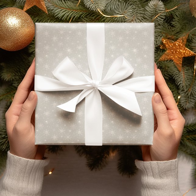 Beige Snowflake Christmas Wrapping Paper (Creator Uploaded)