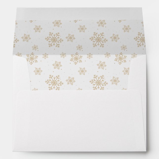Beige Snowflakes Pattern Envelopes (Back (Bottom))