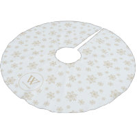 Beige Snowflakes Pattern Family Monogram
