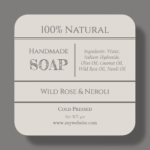 Beige   Soap Ingredient Product Labels