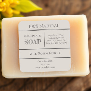 Beige Soap Ingredient Product Labels