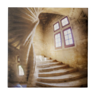 Beige spirl staircase, France Tile