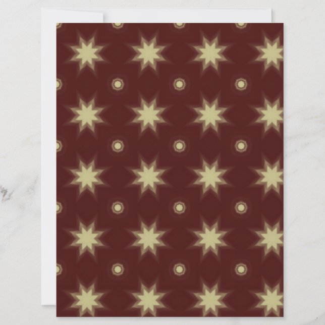 Beige Stars on Maroon scrapbook paper (Front)