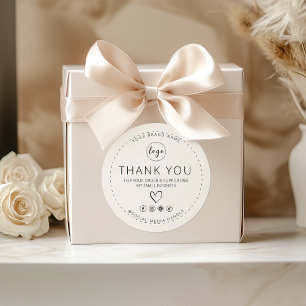 Beige Sticker with Logo Thank you for your order