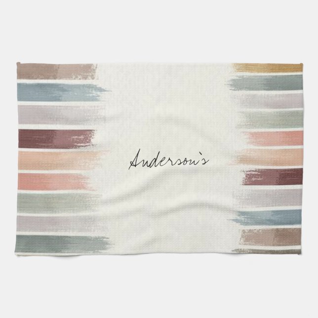 Beige Stripe Kitchen Hand Towel (Horizontal)