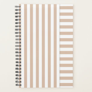 beige striped planner