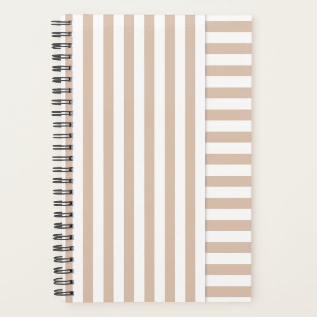 beige striped planner (Front)