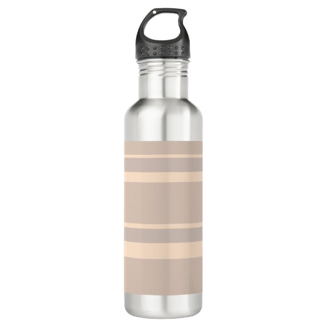 Beige Stripes 710 Ml Water Bottle (Front)