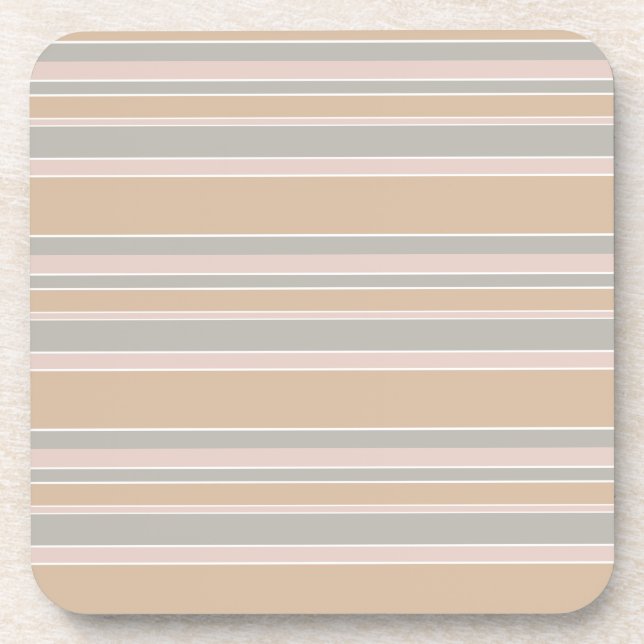 Beige stripes coaster (Front)