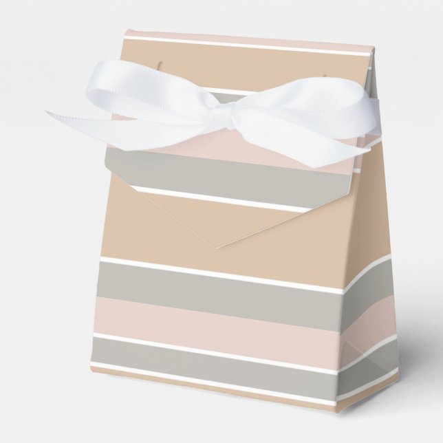 Beige stripes favour box (Front Side)