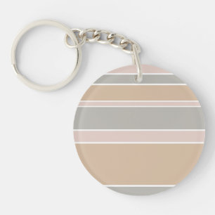 Beige stripes key ring