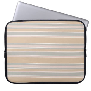 Beige stripes laptop sleeve