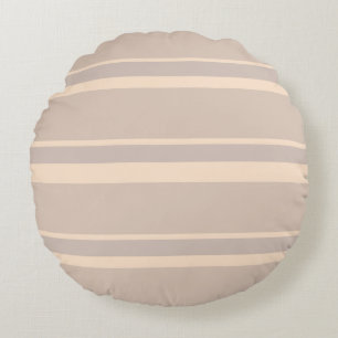 Beige Stripes Round Cushion