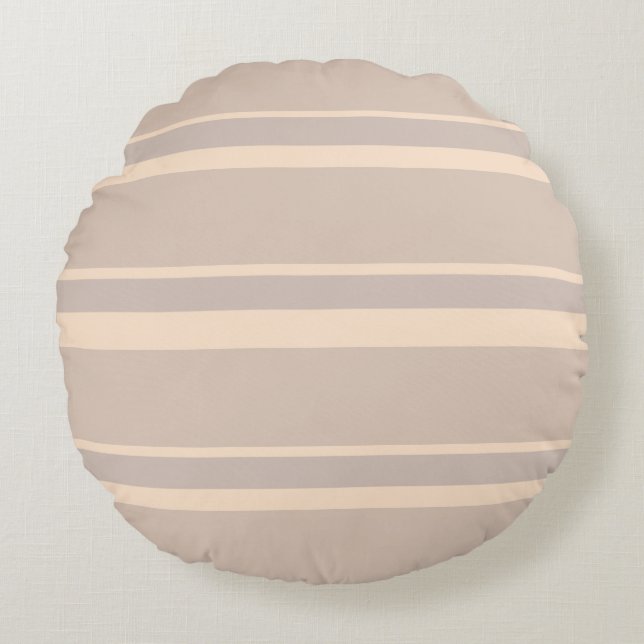 Beige Stripes Round Cushion (Front)
