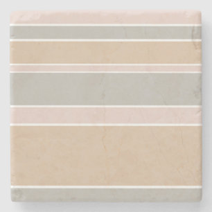 Beige stripes stone coaster