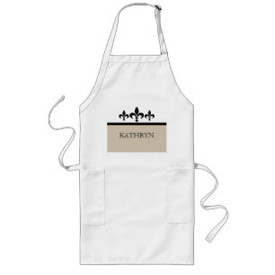 Beige Swanky Fleur De Lis Apron