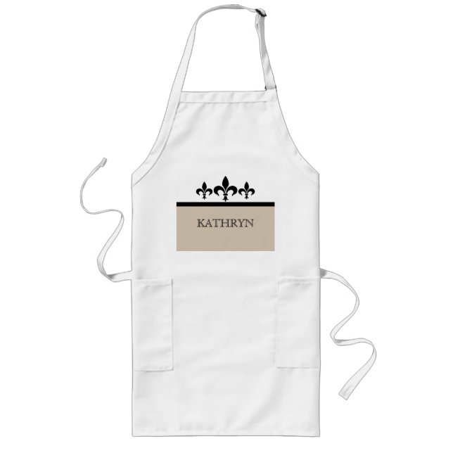 Beige Swanky Fleur De Lis Apron (Front)