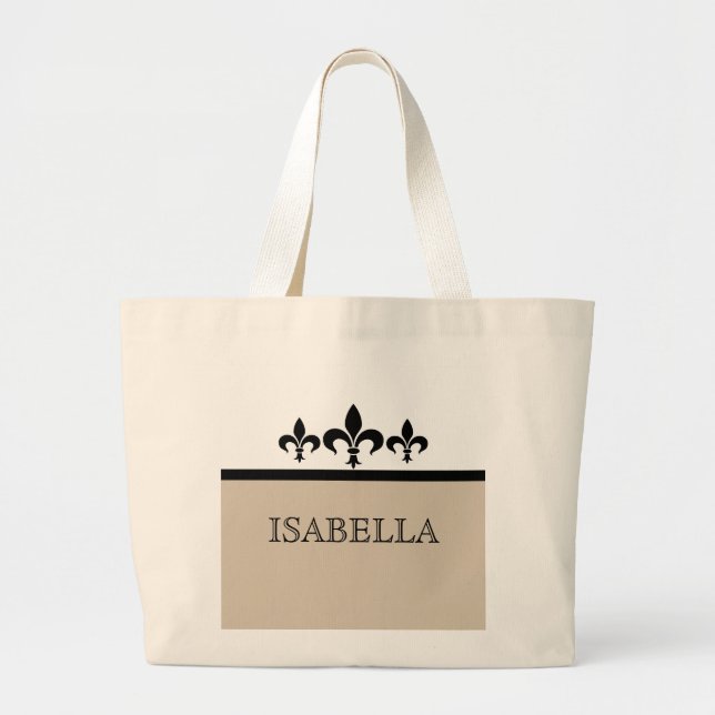 Beige Swanky Fleur De Lis Bag (Front)