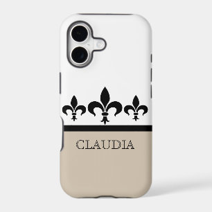 Beige Swanky Fleur De Lis BT iPhone 5 Case