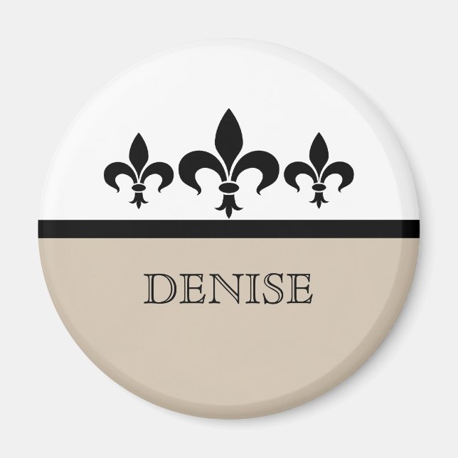 Beige Swanky Fleur De Lis Magnet (Front)