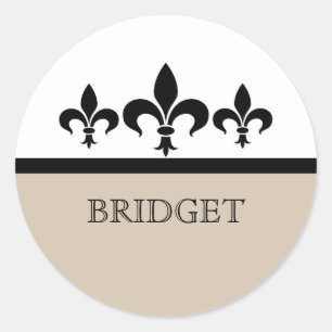 Beige Swanky Fleur De Lis Stickers