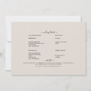 Beige Swash Detail Invitation
