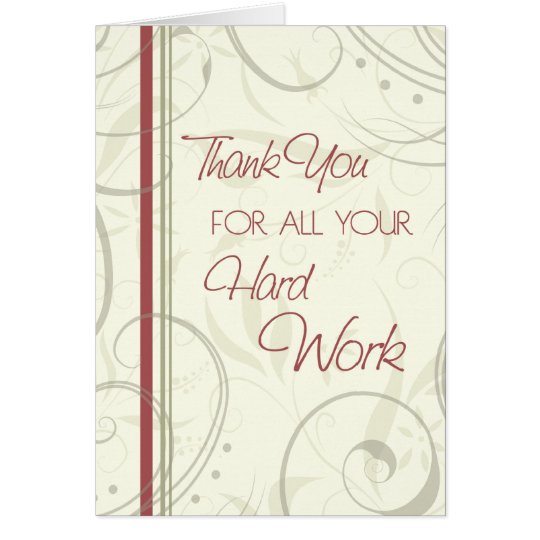 Beige Swirls Employee Appreciation Card Uk