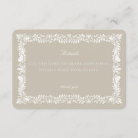 Beige Talavera Tile  Detail Card Invitation Insert
