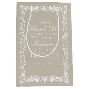 Beige Talavera Tile Fiesta Bridal Brunch Favours Medium Gift Bag