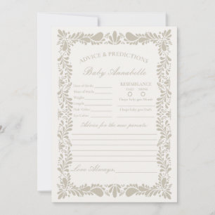 Beige Talavera Tile Spanish Advice for Baby Card