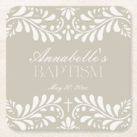 Beige Talavera Tile Spanish Fiesta Baptism