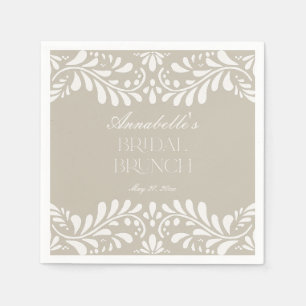 Beige Talavera Tile Spanish Fiesta Bridal Brunch Napkin
