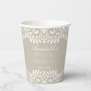 Beige Talavera Tile Spanish Fiesta Bridal Shower Paper Cups