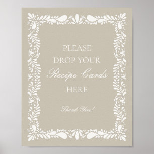 Beige Talavera Tile Spanish Share a Recipe Bridal Poster