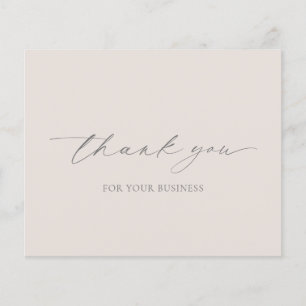 Beige Tan Modern Budget Business Thank You Card