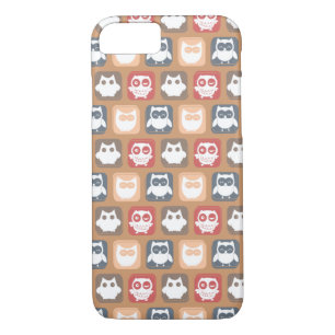 Beige Tan Owl Pattern iPhone 8/7 Case