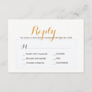 Beige tan simple wedding response meal choice RSVP