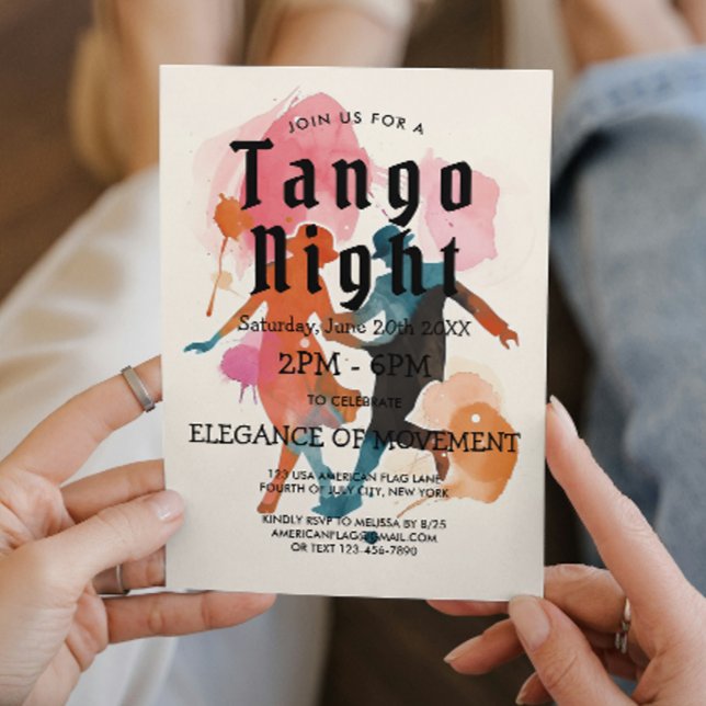 Beige Tango party And Tango Dancers Invitation (Creator Uploaded)