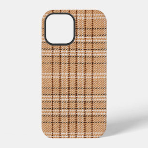 beige tartan background a checked plaid weave patt iPhone 12 case