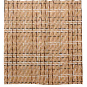 beige tartan background a checked plaid weave patt shower curtain