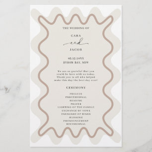 Beige Taupe Wavy Border Ceremony Program