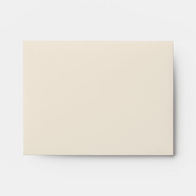 Beige Teal Blue Linen RSVP Envelopes (Front)