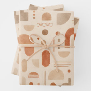 Beige Terracotta Geometric Wrapping Paper