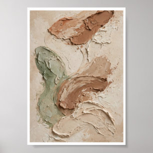 Beige Terracotta Sage Modern Abstract Art Print