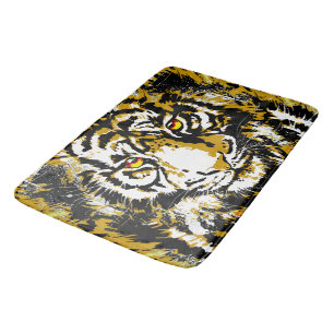 Beige Tiger Bath Mat - Tiger Artwork - Wildlife