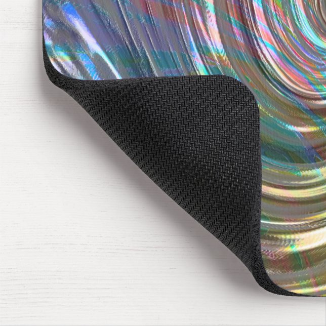 Beige to lilac blue pearly or metallic swirl  mouse mat (Corner)