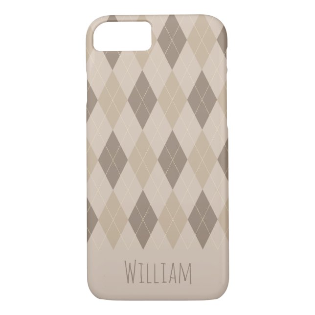 Beige Tones Argyle Pattern iPhone 7/8 Case (Back)
