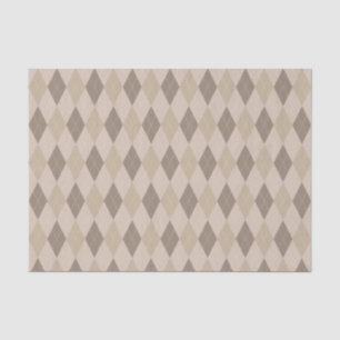 Beige Tones Argyle Pattern Tissue Paper