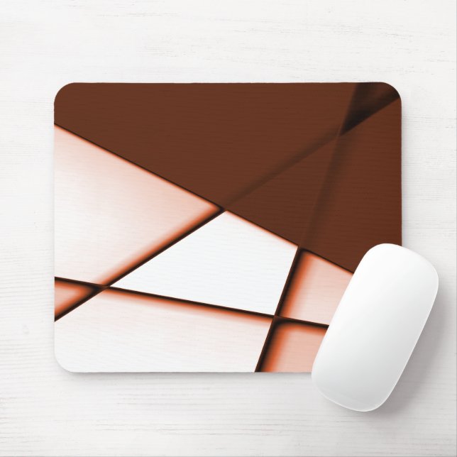 Beige trapeze rectangle under dark brown sheet     mouse mat (With Mouse)