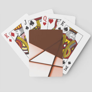 Beige trapeze rectangle under dark brown sheet     playing cards